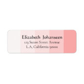 Moderne minimale blush roze verloop strepen Eenvou Etiket (Voorkant)
