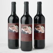 Moderne minimale Boheemse Save the Date Foto Wijn  Wijn Etiket (Flessen)