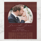 Moderne minimale Boheemse Save the Date Foto Wijn  Wijn Etiket (Enkel label)