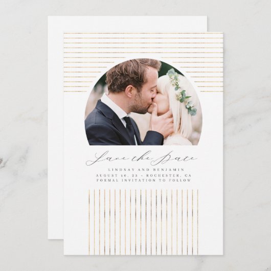 Moderne minimale Bohemen bespaart de datum foto Save The Date (Voorkant / Achterkant)