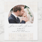 Moderne minimale Bohemen bespaart de datum foto Wijn Etiket (Enkel label)