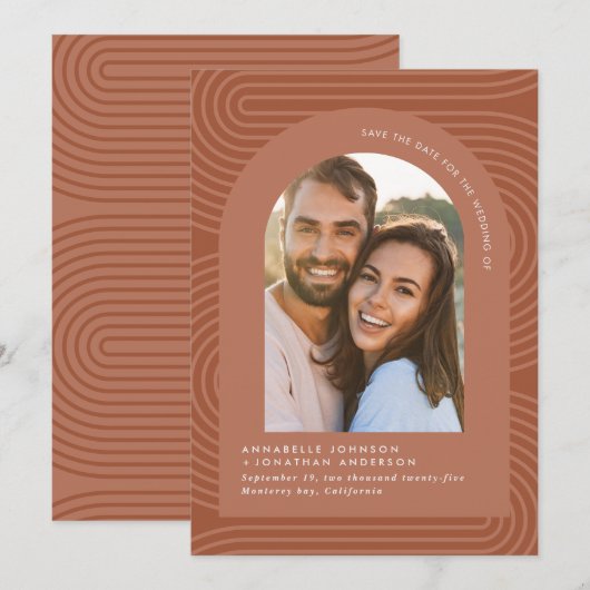 Moderne minimale bohemische roestterracotta geomet (Voorkant / Achterkant)