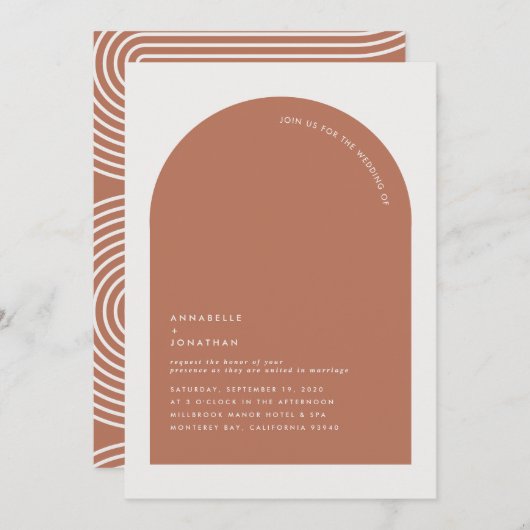 Moderne minimale bohemische roestterracotta geomet (Voorkant / Achterkant)