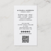 Moderne Minimale Boho Boog Foto QR-code & socials Visitekaartje (Achterkant)
