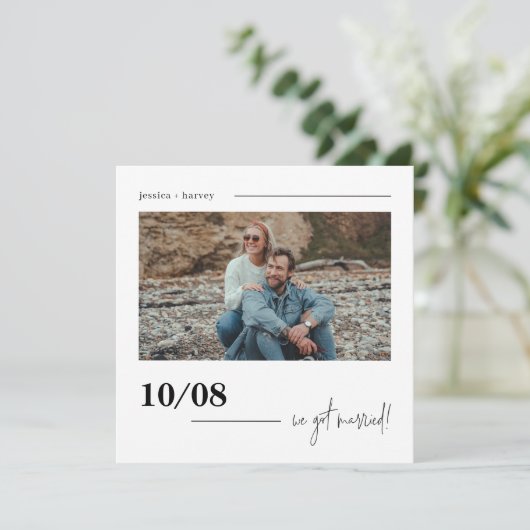 Moderne minimale Boho foto ontwikkeling aankondigi Kaart (Staand voorkant)