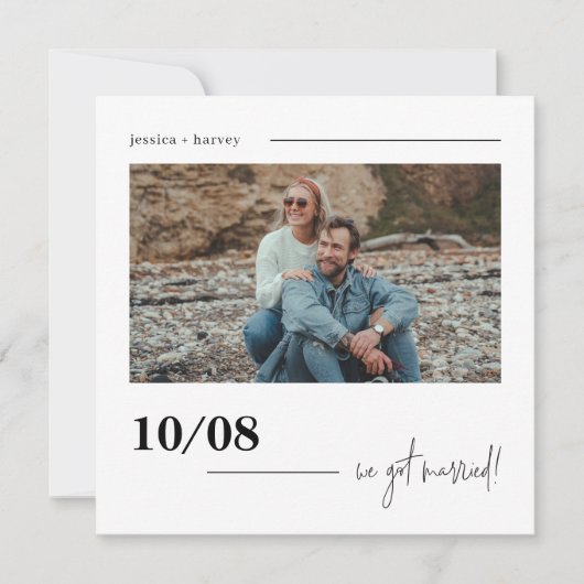 Moderne minimale Boho foto ontwikkeling aankondigi Kaart (Voorkant)