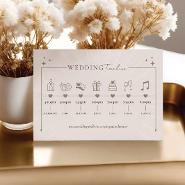 Moderne minimale Boho hemelse bruiloft tijdlijn Informatiekaartje