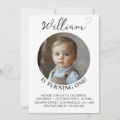 Moderne minimale Boho verjaardagsfoto uitnodiging (Voorkant)