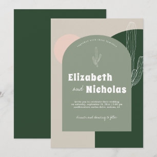 Moderne minimale Boho woestijn Cactus Green Kaart