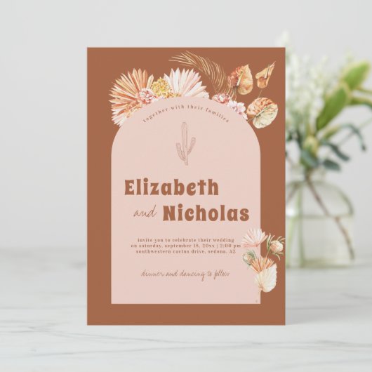 Moderne minimale Boho woestijn | Terra Cotta Kaart (Staand voorkant)