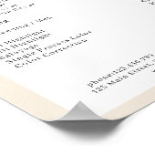 Moderne minimale boog salon prijslijst poster (Hoek)