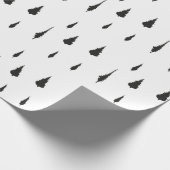 Moderne minimale boomstructuur zwart-wit cadeaupapier (Hoek)