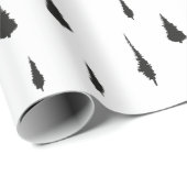 Moderne minimale boomstructuur zwart-wit cadeaupapier (Rol Hoek)