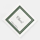 Moderne minimale bos groen wit bruiloft servet (Hoek)