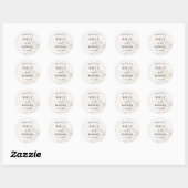 Moderne minimale botanische bruiloft ronde sticker (Vel)