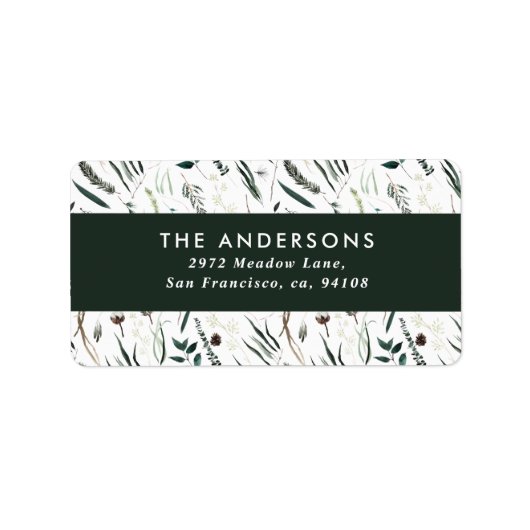 Moderne minimale botanische elegant eucalyptusgroe etiket (Voorkant)