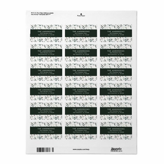 Moderne minimale botanische elegant eucalyptusgroe etiket (Full Sheet)