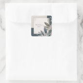 Moderne minimale botanische gebladerte geometrisch vierkante sticker (Tas)