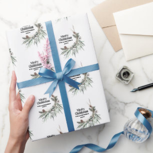 Moderne minimale botanische Kerstmis elegant Cadeaupapier