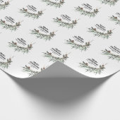 Moderne minimale botanische Kerstmis elegant Cadeaupapier (Hoek)