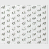 Moderne minimale botanische Kerstmis elegant Cadeaupapier (Vlak)