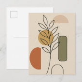 Moderne, minimale botanische kunst briefkaart (Voorkant / Achterkant)