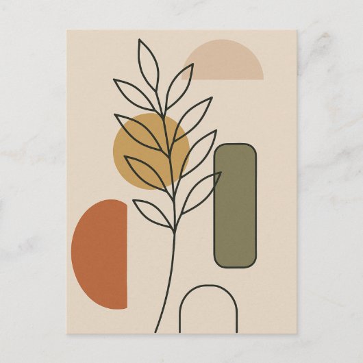 Moderne, minimale botanische kunst briefkaart (Voorkant)