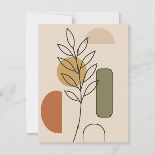 Moderne, minimale botanische kunst briefkaart