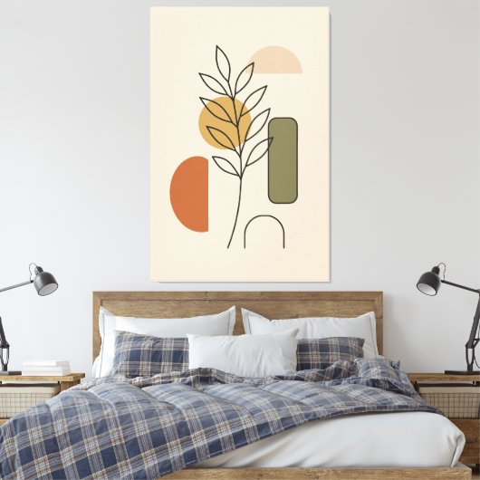 Moderne, minimale botanische kunst canvas afdruk (Insitu (Slaapkamer))