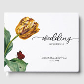 Moderne minimale botanische tulp bruiloft gastenboek (Voorkant)
