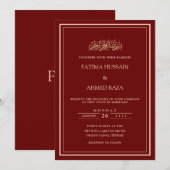 Moderne minimale Bourgondische rode Lijst islamiti Kaart (Voorkant / Achterkant)