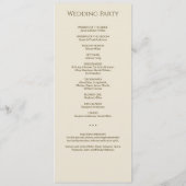 Moderne minimale brons & goud bruiloft ceremonie programmakaart (Achterkant)