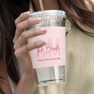 Moderne minimale bruid Gepersonaliseerde toekoms Acryl Drinkbeker