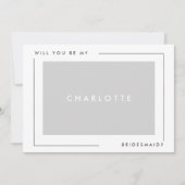 Moderne minimale bruidsmeisje voorstel foto aankondiging (Voorkant)