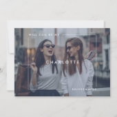 Moderne minimale bruidsmeisje voorstel volledige f aankondiging (Voorkant)