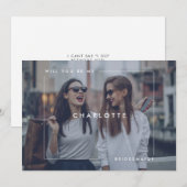 Moderne minimale bruidsmeisje voorstel volledige f aankondiging (Voorkant / Achterkant)