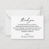 Moderne minimale bruiloft 3 foto's collage dank u notitiekaartje (Achterkant)