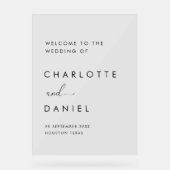 Moderne, minimale bruiloft acryl bord (Voorkant)