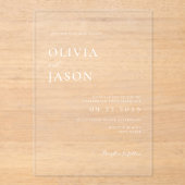 Moderne minimale bruiloft acryl uitnodigingen (Voorkant)