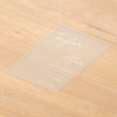 Moderne minimale bruiloft acryl uitnodigingen (Laagn)