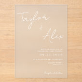 Moderne minimale bruiloft acryl uitnodigingen (Voorkant)