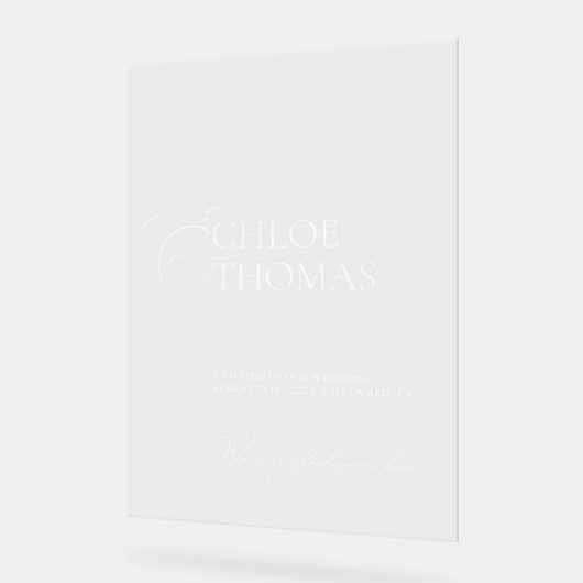 Moderne minimale bruiloft acryl welkomstbord acryl bord (Hoek)