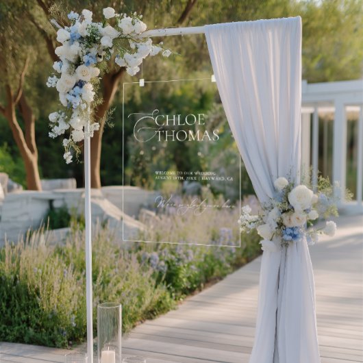 Moderne minimale bruiloft acryl welkomstbord bord