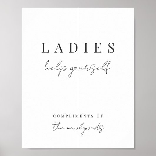 Moderne minimale bruiloft badkamer mand teken poster (Voorkant)