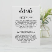 Moderne minimale bruiloft details behuizing Kaart (Staand voorkant)