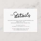 Moderne minimale bruiloft details behuizing Kaart (Voorkant)