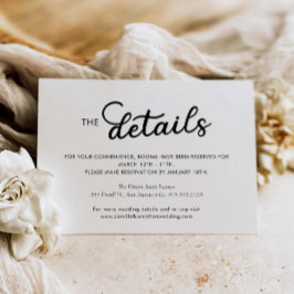 Moderne minimale bruiloft details behuizing Kaart