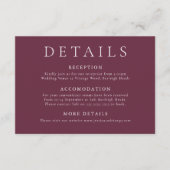 Moderne minimale bruiloft details informatiekaartje (Voorkant)