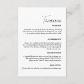 Moderne minimale bruiloft details informatiekaartje (Voorkant)