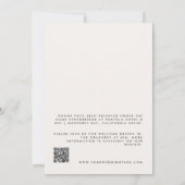 Moderne minimale bruiloft details QR-code Kaart (Achterkant)